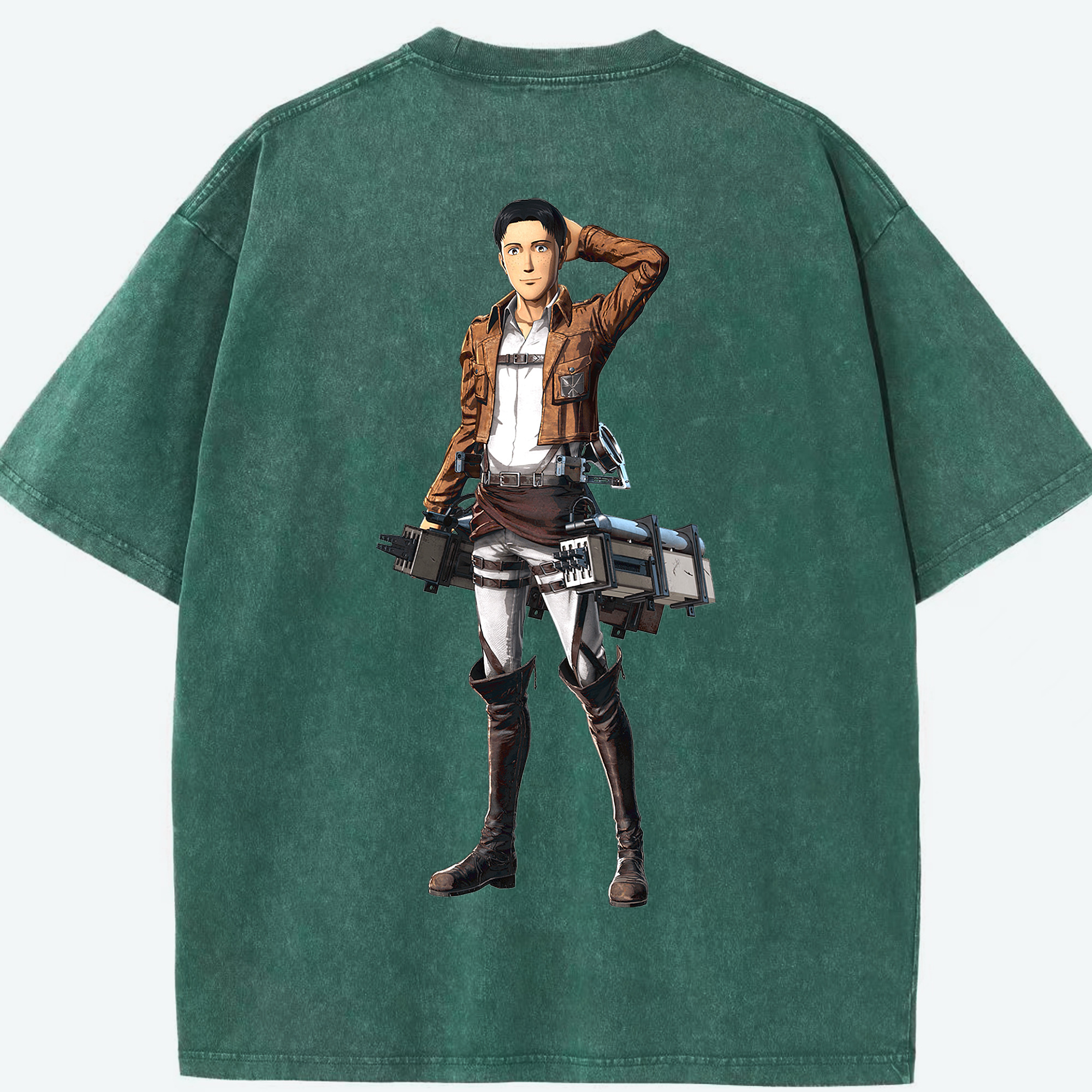 （画像用） 進撃の巨人 Attack on Titan 綿100% ヴィンテージ風 半袖Tシャツ（背面プリント）